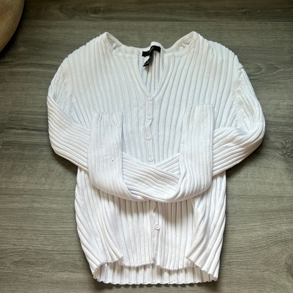 White cardigan!